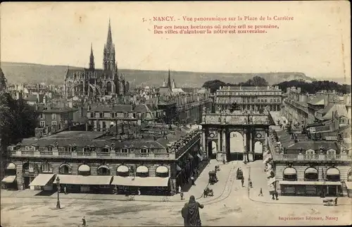 Ak Nancy Meurthe et Moselle, Vue panoramique sur la Place de la Carrière