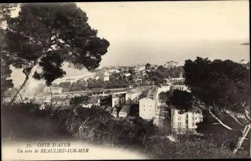 Ak Beaulieu sur Mer Alpes Maritimes, Teilansicht