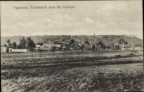 Ak Vigneulles Meurthe et Moselle, Totalansicht nach Schlacht