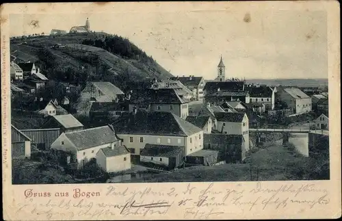 Ak Bogen in Niederbayern, Panoramablick auf die Ortschaft