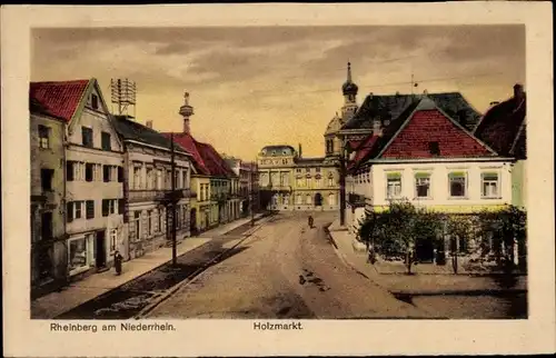 Ak Rheinberg am Niederrhein, Holzmarkt