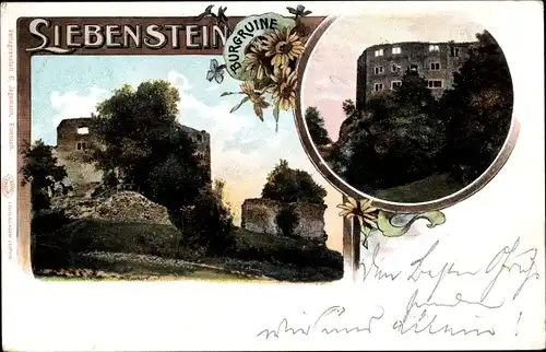 Ak Bad Liebenstein im Wartburgkreis, Blick auf die Burgruine Liebenstein