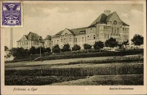 Ak Sokolov Falkenau an der Eger Region Karlsbad, Bezirks-Krankenhaus