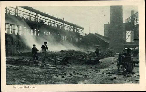 Ak Oberschlesien, In der Kokerei, Das Hohelied deutscher Arbeit, Die Grube III 15