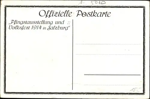 Künstler Ak Throll, Karl, Salzburg in Österreich, Ausstellung und Volksfest Pfingsten 1914, Kutsche