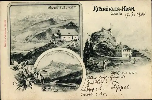 Ak Kitzbühler Horn in Tirol, Alpenhaus, Gipfelhaus