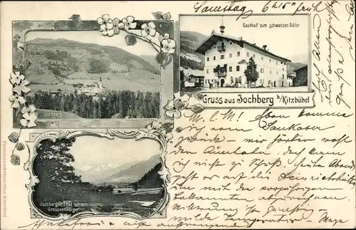 Ak Jochberg in Tirol, Gasthof zum schwarzen Adler, Großvenediger