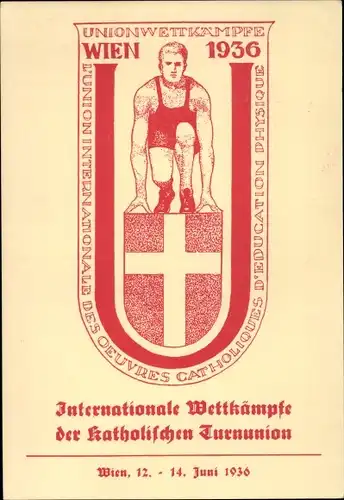 Ak Wien, Internationale Wettkämpfe der katholischen Turnunion 1936, Unionwettkämpfe