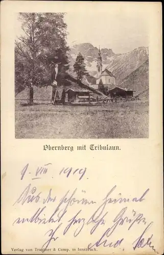 Ak Obernberg am Brenner Tirol, Blick auf den Ort mit Tribulaun