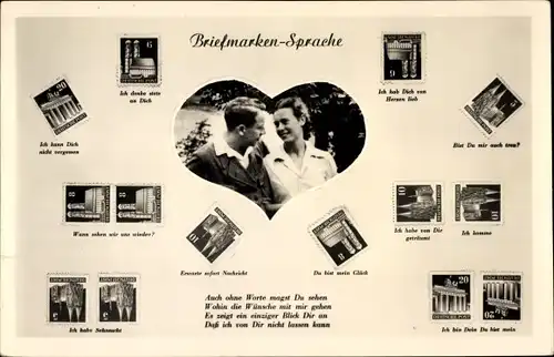 Briefmarken Ak Briefmarkensprache, Rosen, Ich denke stets an Dich
