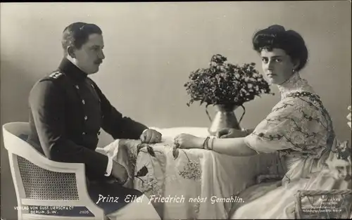 Ak Eitel Friedrich Prinz von Preußen, Sophie Charlotte von Oldenburg, Portrait