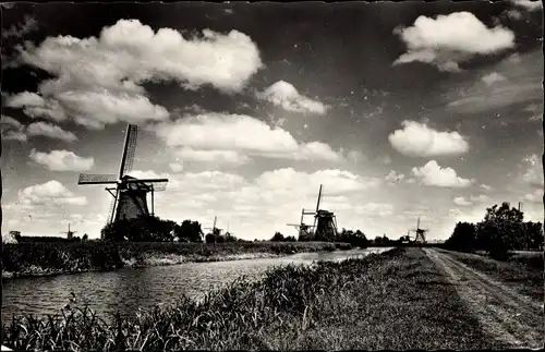 Ak Kinderdijk Molenwaard Südholland Niederlande, Holländische Mühlen