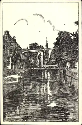 Künstler Ak Amsterdam Nordholland Niederlande, Groenbrug