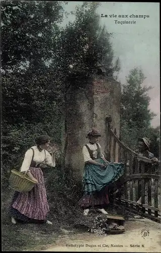 Ak Frankreich, La vie aux champs, Taquinerie