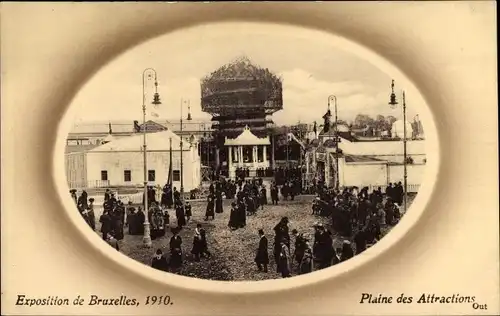 Passepartout Ak Bruxelles Brüssel, Exposition 1910, Plaine des Attractions