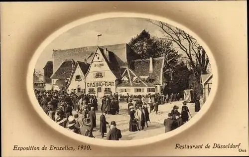 Passepartout Ak Bruxelles Brüssel, Exposition 1910, Restaurant de Düsseldorf