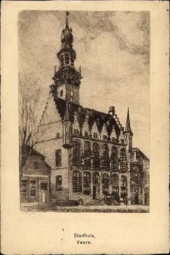 Ak Veere Zeeland Niederlande, Stadhuis