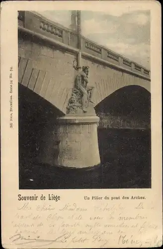 Ak Liège Lüttich Wallonien, Un Pilier du pont des Arches