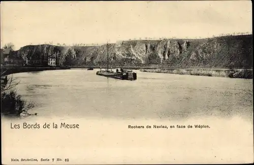 Ak Wepion sur Meuse Namur Wallonien, Les Bords de la Meuse, Rochers de Neviau