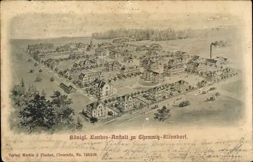 Ak Altendorf Chemnitz in Sachsen, Königl. Landes-Anstalt, Panorama