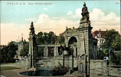 Ak Halle an der Saale, Kaiser Wilhelm Denkmal