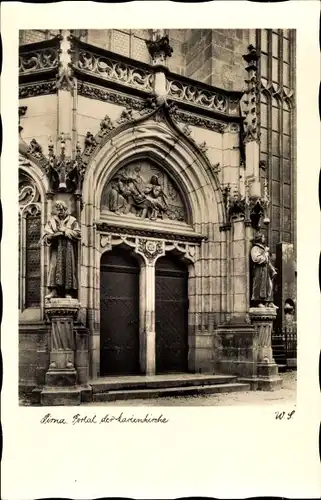 Ak Pirna an der Elbe, Portal der Marienkirche