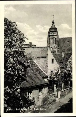 Ak Pirna, Schloßberg mit Marienkirche, Turm