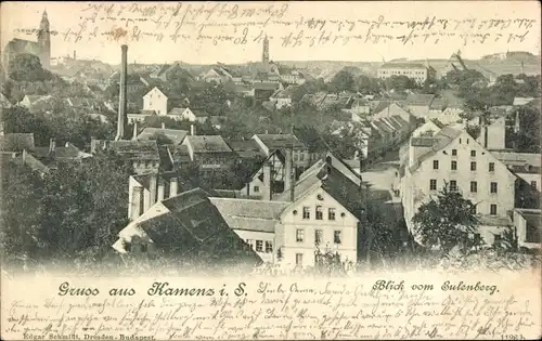 Ak Kamenz in Sachsen, Blick vom Eulenberg, Kirchturm