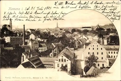 Ak Kamenz in Sachsen, Panorama, Kirchturm