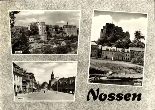 Ak Nossen in Sachsen, Schloss, Markt