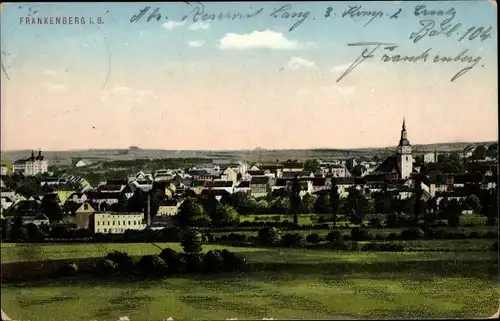 Ak Frankenberg an der Zschopau, Gesamtansicht der Stadt, Kirche