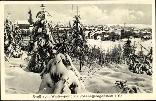 Ak Johanngeorgenstadt im Erzgebirge, Winterpanorama
