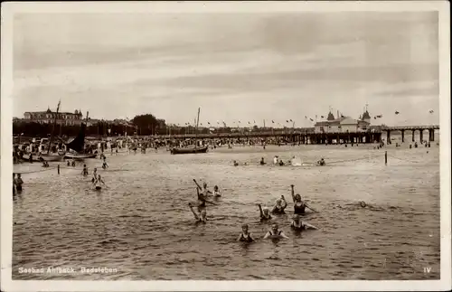 Ak Ostseebad Ahlbeck Heringsdorf auf Usedom, Badeleben