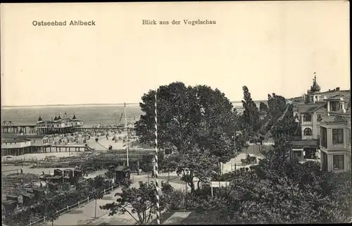 Ak Ostseebad Ahlbeck Heringsdorf auf Usedom, Blick aus der Vogelschau