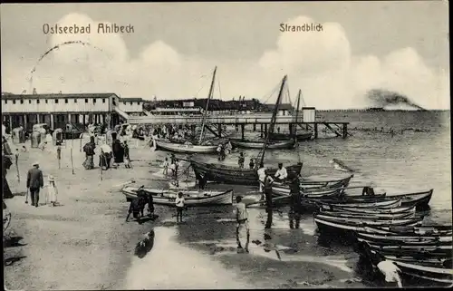 Ak Ostseebad Ahlbeck Heringsdorf auf Usedom, Strandblick, Segelboote