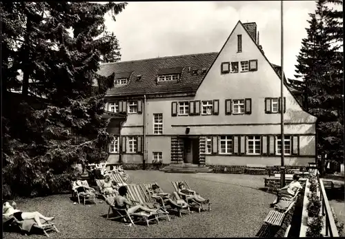 Ak Grünhain Beierfeld im Erzgebirge Sachsen, Genesungsheim Eltereiner Straße, Garten