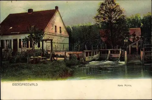 Ak Kannomühle Alt Zauche Wußwerk im Spreewald, Kano Mühle
