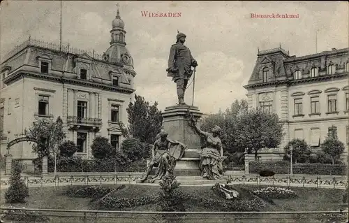 Ak Wiesbaden in Hessen, Bismarckdenkmal