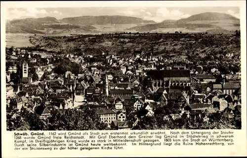 Ak Schwäbisch Gmünd in Württemberg, Panorama