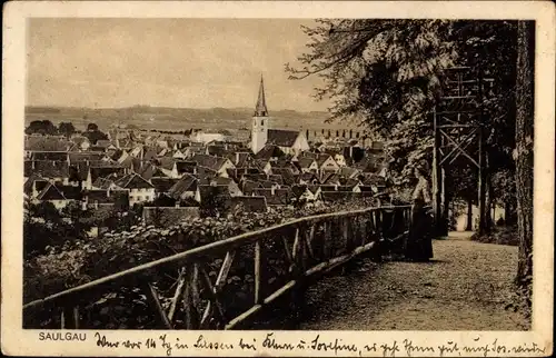 Ak Bad Saulgau in Oberschwaben, Panorama, Kirche