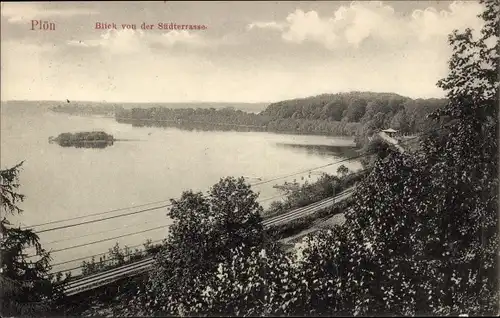 Ak Plön am See Holstein, Blick von der Südterrasse