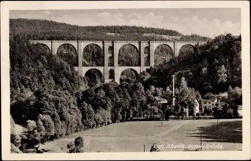Ak Jocketa Pöhl im Vogtland, Elstertalbrücke