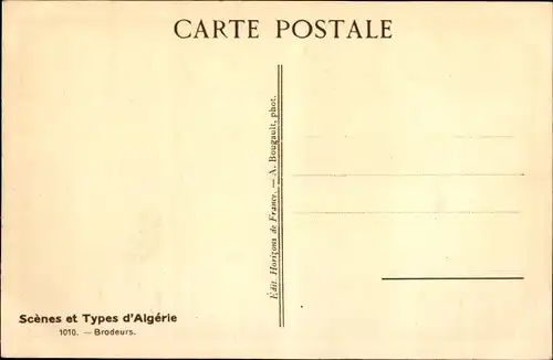 Ak Algerien, Scènes et Types d'Algérie, Brodeurs, Stickerinnen