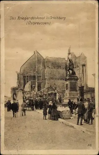 Ak Szczytno Ortelsburg Ostpreußen, Kriegerdenkmal, Kriegszerstörungen, I. WK