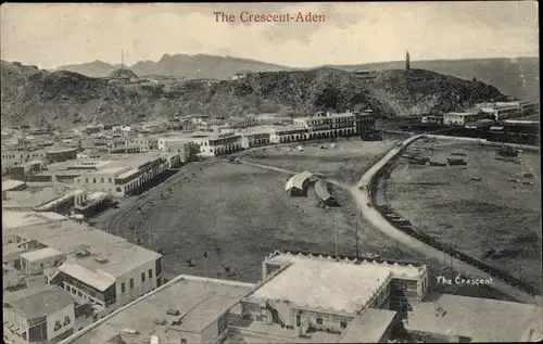 Ak Aden Jemen, The Crescent, Stadtansicht