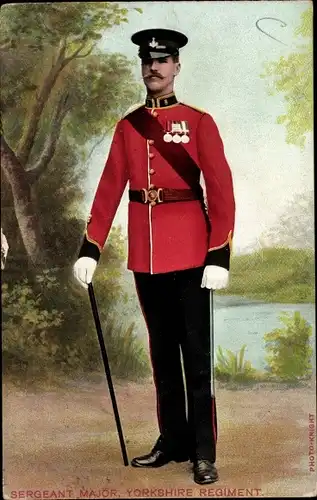 Ak Sergeant Major, Yorkshire Regiment, Britischer Soldat in Uniform