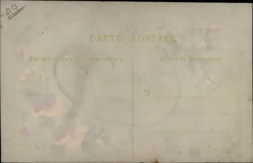 Zelluloid Ak A vous mes pensées, Malerpalette, Blumen