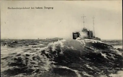 Ak Deutsches Kriegsschiff, Hochseetorpedoboot 110 bei hohem Seegang