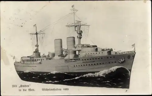 Foto Ak Deutsches Kriegsschiff, Emden, Wilhelmshaven 1933