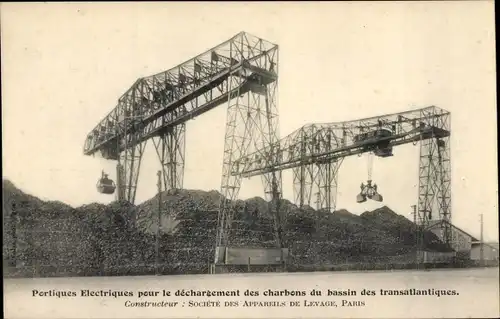 Ak Portiques Electriques pour le dechargement des charbons du bassin des transatlantiques